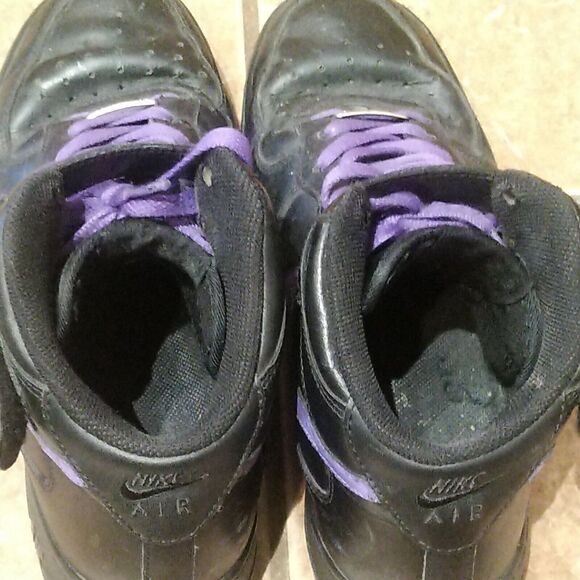 Rare Nike Men's 9.5 Air Force 1 82’ (2012) Black Purple Hightops 315123-001 - Picture 11 of 12
